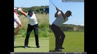 Jon Rahm golf swing  Long Iron faceon amp downtheline July 2017 [upl. by Maddalena738]