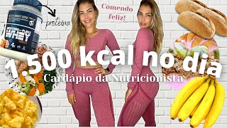 O QUE EU COMO EM UM DIA 1500KCAL  CARDÁPIO NUTRICIONISTA [upl. by Reiners]