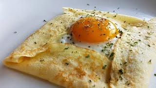 Easiest Crepes Recipe  Savory Breakfast Crepe Pocket [upl. by Odlareg]