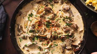 Easy Beef Stroganoff Recipe [upl. by Anaiv]