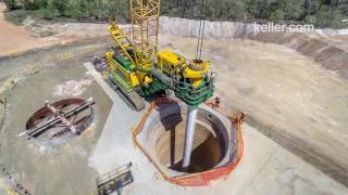 Large Diameter Shaft Drilling Timelapse  Keller [upl. by Acenes]