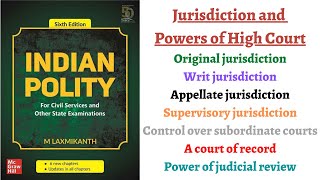 V155 Jurisdiction of High Court  Original Writ Supervisory Appellate M Laxmikanth Polity [upl. by Leone89]