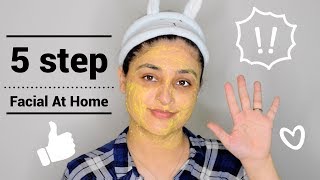 DIY Easy Facial At Home For a Glowy Flushed Skin— SPA AT HOME skinbrighteningfacial [upl. by Cadmarr]