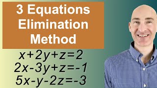 Solving Systems of 3 Equations Elimination [upl. by Galang]