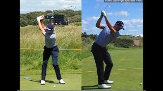 Justin Thomas golf swing  Long Iron faceon amp downtheline July 2017 [upl. by Milissa]