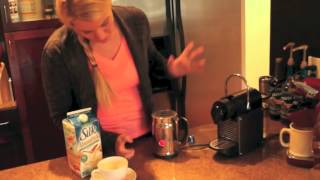 Nespresso Aeroccino Plus Frother Review Frothing Almond Milk [upl. by Aleik]